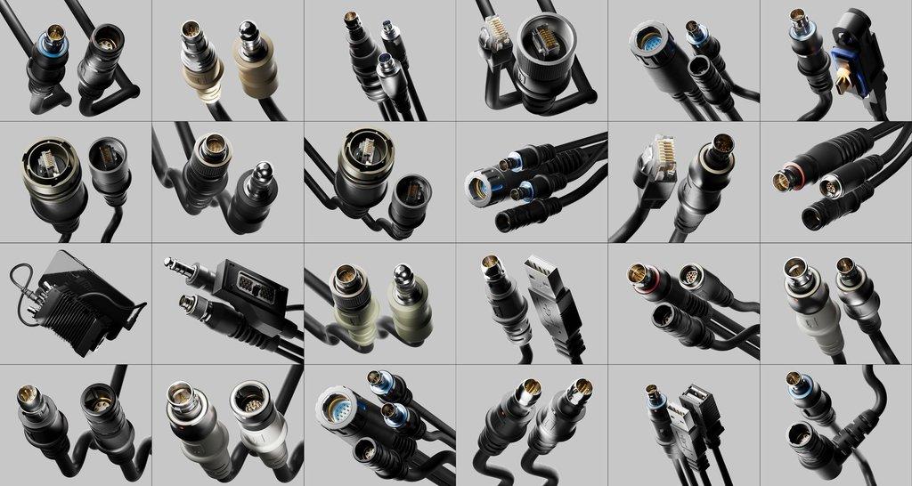 Grid of Silvus StreamCaster cable terminations